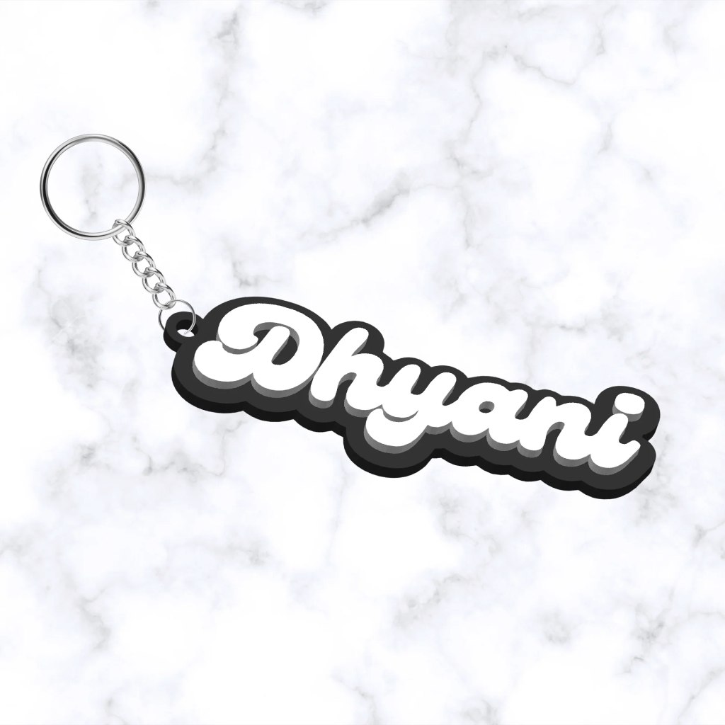 Custom Self-Name Keychain (Dual-Color Extruded)