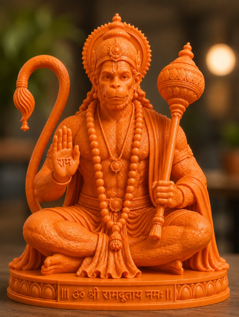 Kashtabhanjan Hanuman Ji 3D Printed Idol (Meditation Stance)