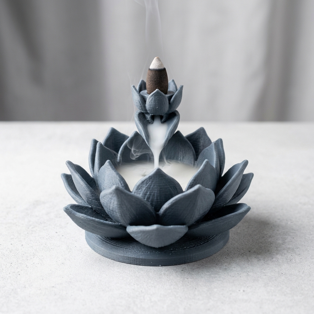 Lotus Backflow Incense Stand & Smoke Waterfall Holder
