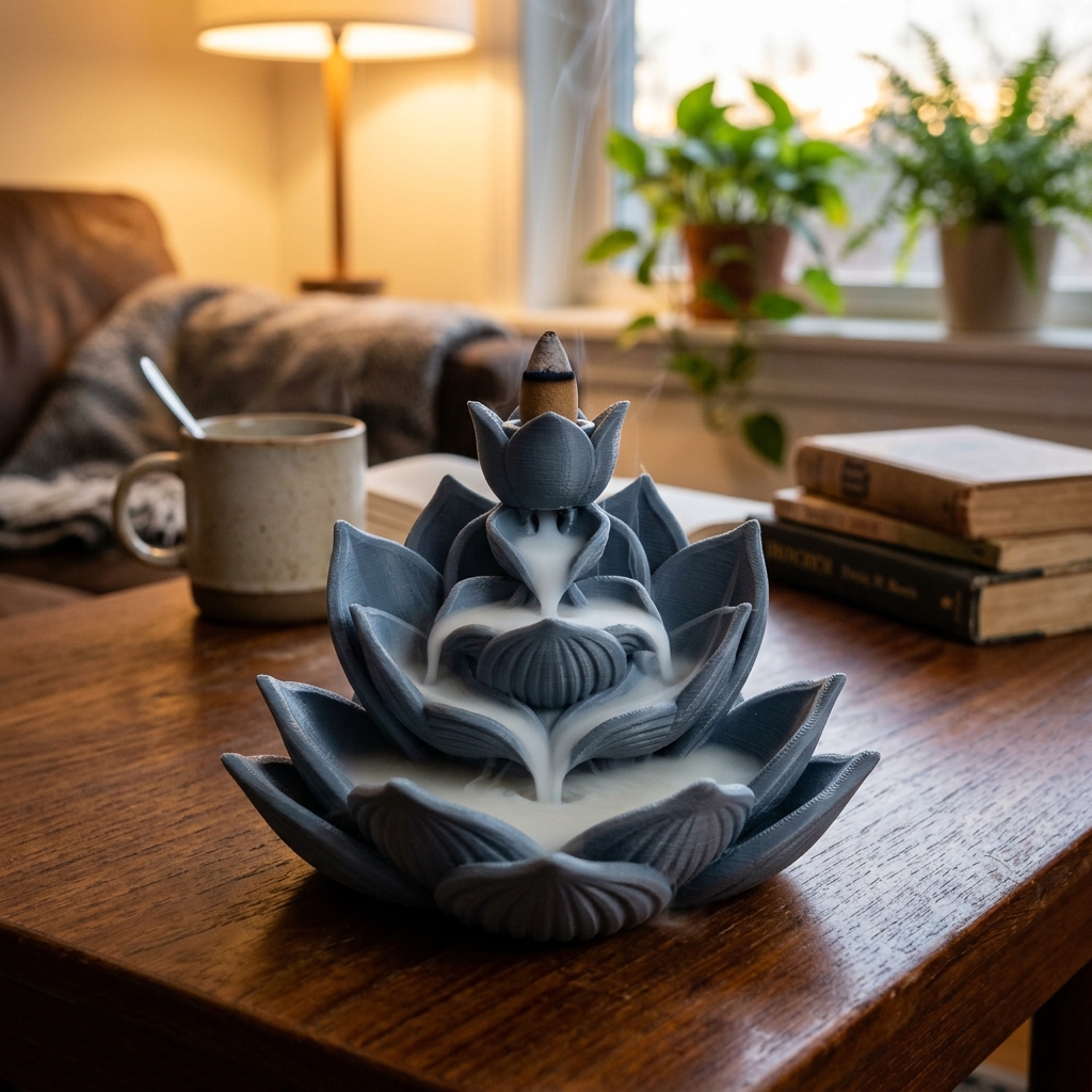 Lotus Backflow Incense Stand detail view 3