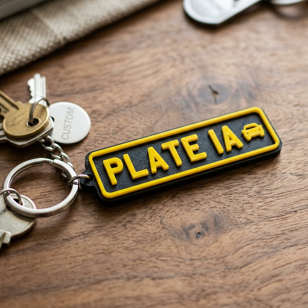 Number Plate Keychain (Miniature Vehicle Plate)