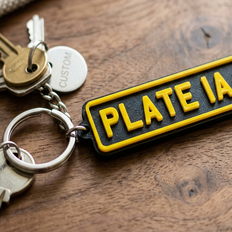 Miniature Vehicle Number Plate Keychain detail view 3