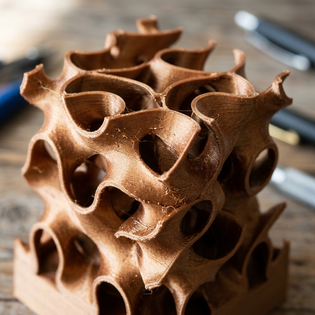 Voronoi Gyroid Mesh Pen Stand detail view 2