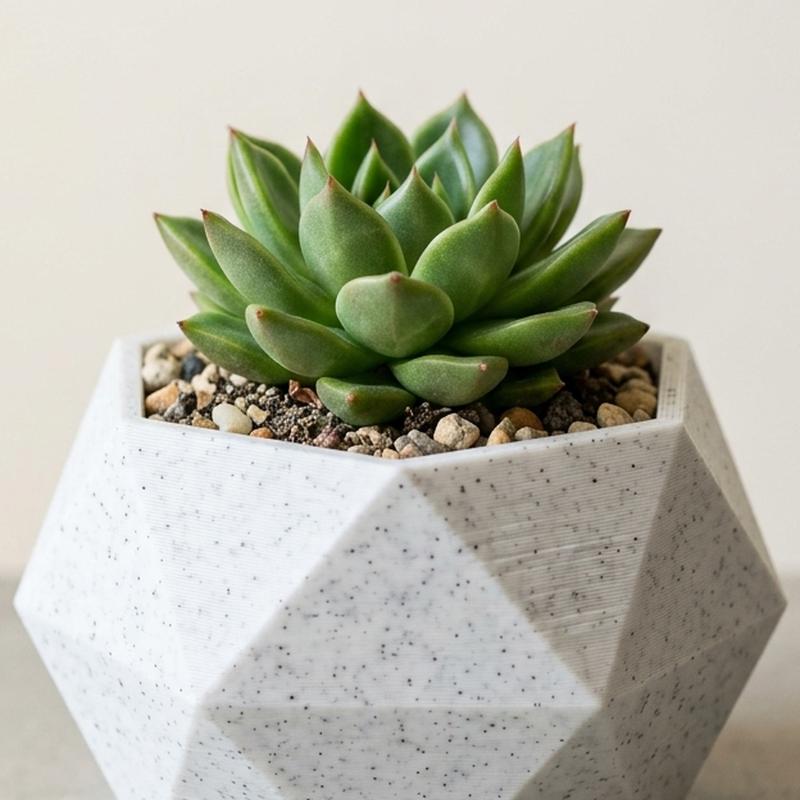 Geometric Low-Poly Succulent Planter detail view 2