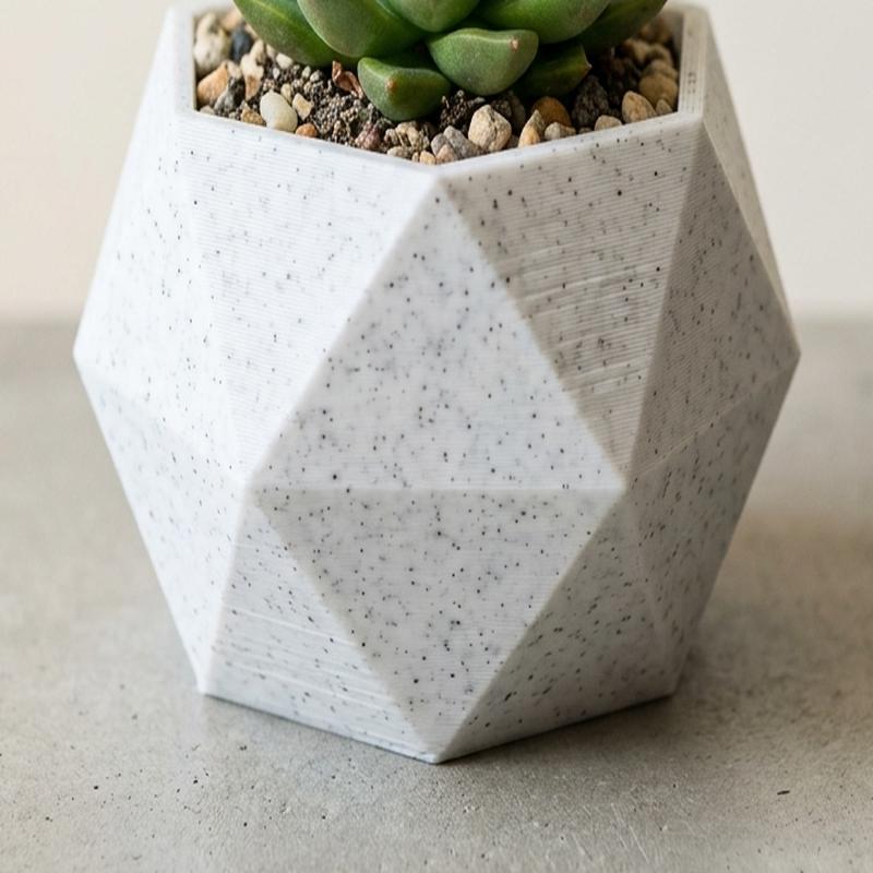 Geometric Low-Poly Succulent Planter detail view 3